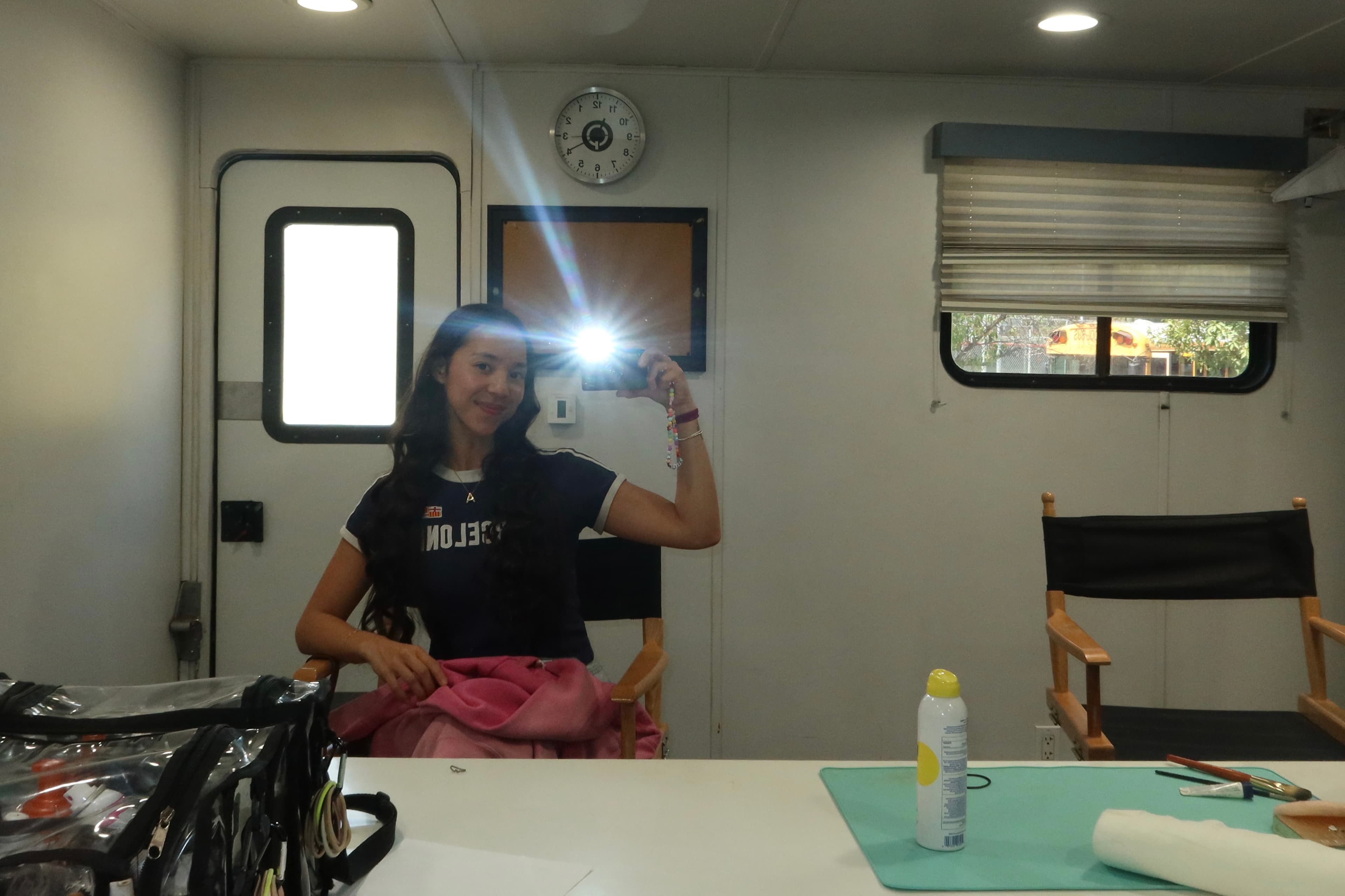 Ayumi Matsumoto — on set